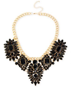 Haskell Gold-Tone Jet Mixed Bead Statement Frontal Necklace.jpg